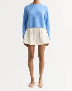 NEW SOFT GOAT brushed crewneck sweater in azure